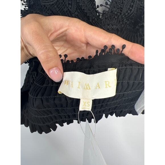 Waimari Pia Lace Halter Neck Sleeveless Crop Top Women's Black Size: XS NWT - Picture 7 of 9